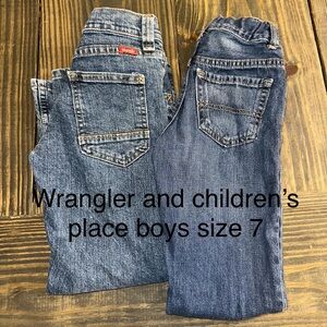 Boys size 7 like new jeans children’s place and wrangler